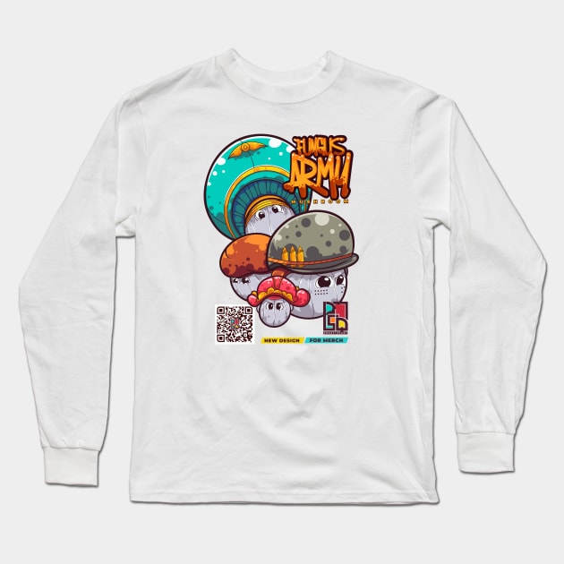 Fungus Cartoon Character Long Sleeve T-Shirt by Alsiqcreativeart